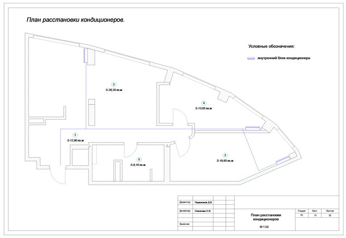 План расстановки кондиционеров